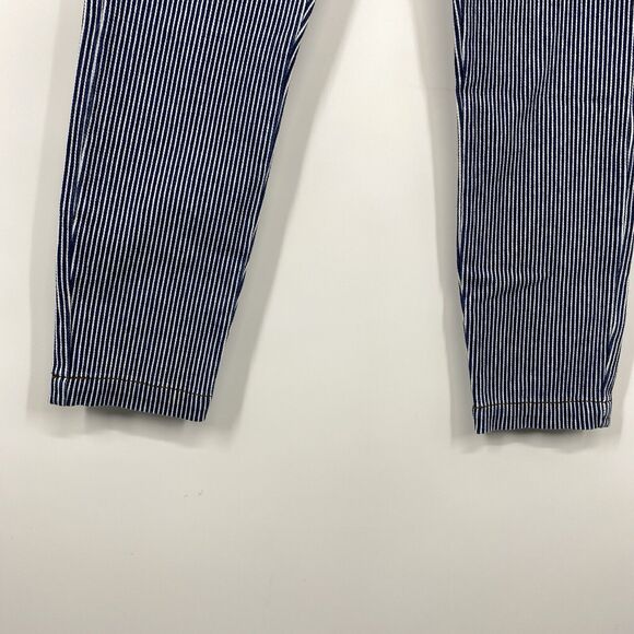 Lysse Leggings Pants Women Size XS Blue Railroad Stripe Slimming Pull on - Picture 6 of 12